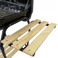 GRILL OGRODOWY WĘGLOWY PRZENOŚNY Z 3 PÓŁKAMI POKRYWA + 4x MATA BBQ 1013