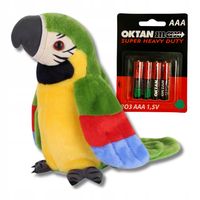 INTERAKTYWNA PAPUGA POWTARZAJĄCA TAŃCZY PRZEDRZEŹNIA MÓWI + BATERIE GRATIS