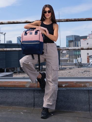 plecak materiałowy ptn alfa-6027 navy+pink na Arena.pl