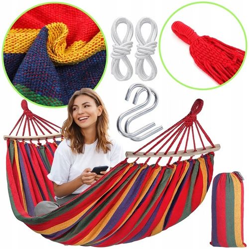 HAMAK OGRODOWY 2 OSOBOWY BRAZYLIJSKI XXL MOCNY HUŚTAWKA PAŁĄK DUŻY + TORBA na Arena.pl