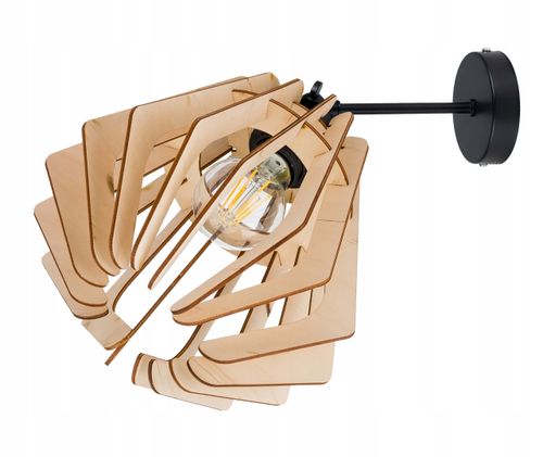 Lampa kinkiet E27 ścienny ruch loft Drewno na E27 na Arena.pl