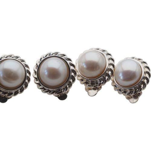 Klipsy - Perły białe koło w srebrze na Arena.pl