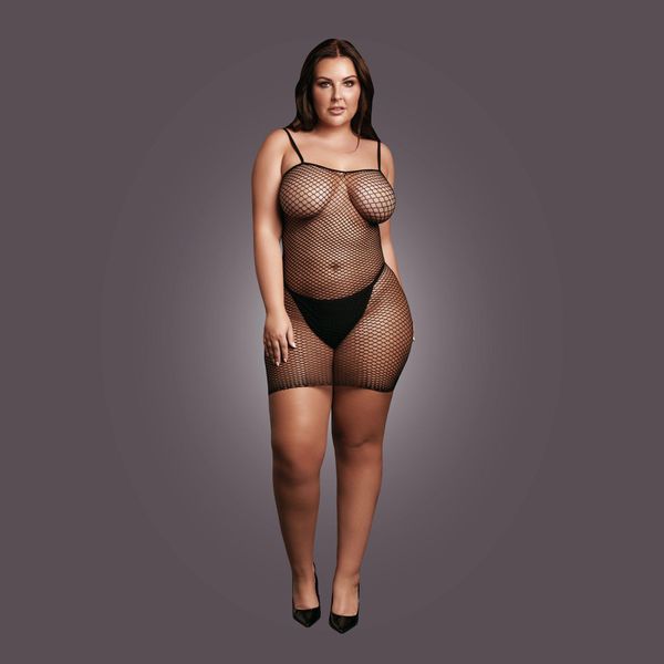 Short Dress With Fishnet Structure And Spaghetti Straps zdjęcie 5