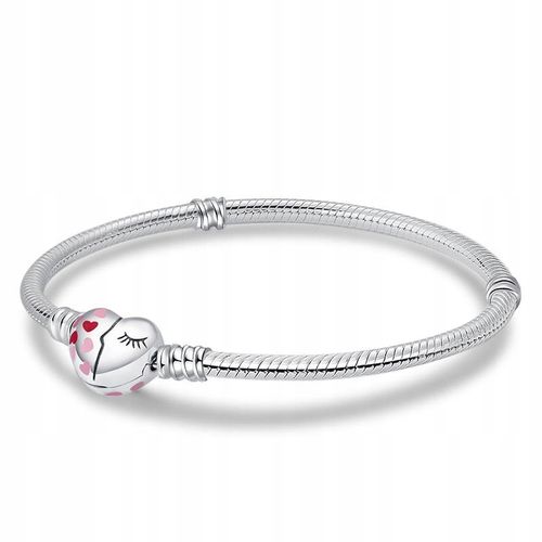 Bransoletka modułowa baza do Charms SREBRO 925 Serce Oczko 21 cm na Arena.pl
