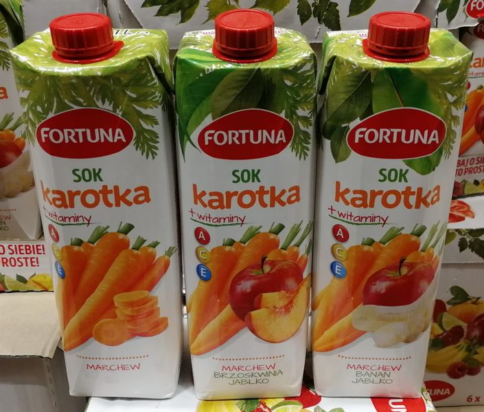 Fortuna Karotka Marchew Sok 1l - karton zdjęcie 1