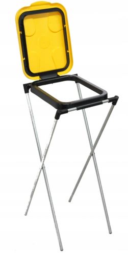 stojak do segregacji odpadów (1-stanowiskowy) żółty - drewmet na Arena.pl