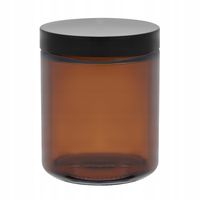 Słoik brązowy do świec 250 ml z czarną plastikową nakrętką- 120 szt