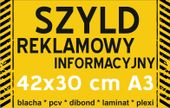 Szyld Tablica reklamowa A3 30x42 cm tworzywo płyta różne wzory