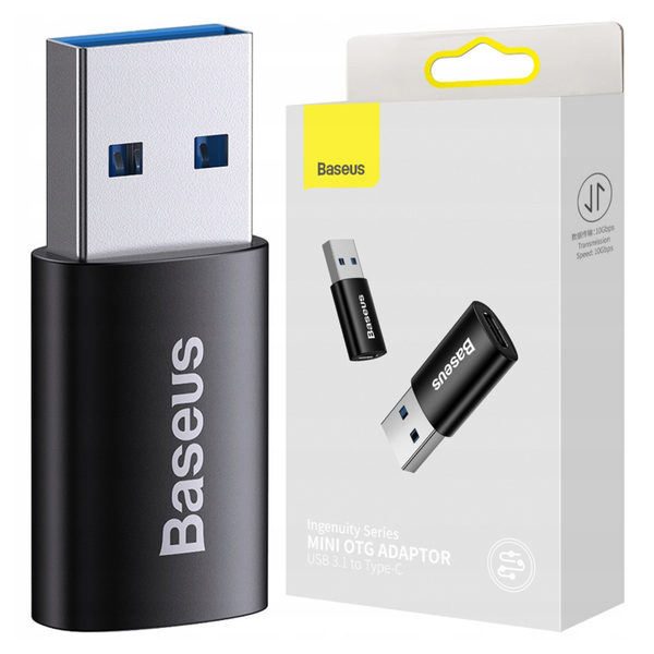 Adapter USB-A do USB-C Baseus Ingenuity OTG (czarny) zdjęcie 1