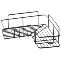 Półka łazienkowa do łazenki pod prysznic narożna loft wisząca haczyk czarna