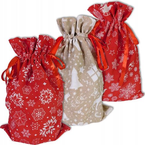 5x WOREK NA PREZENTY ŚWIĄTECZNY MIKOŁAJKOWY 30x45 cm EKO PREZENTOWY WIĄZANY na Arena.pl