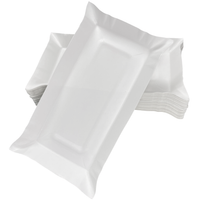 TACKI PAPIEROWE BIAŁE PROSTOKĄTNE TACKA PAPIEROWA NA GRILL 14 x 25cm 50szt