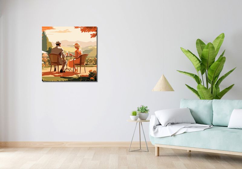 Obraz 70x70cm Retro Randka zdjęcie 2