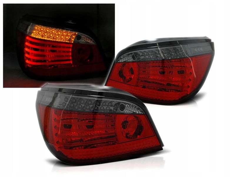 Lampy DIODOWE BMW E60 03-07 RED SMOKE LED SEQ zdjęcie 1