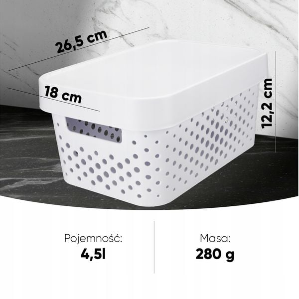 Curver Pojemnik Pudełko Z Pokrywką 4,5 L Biały zdjęcie 5