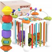 SORTER KLOCKÓW ELASTYCZNA KOSTKA SENSORYCZNA MONTESSORI GUMKI 6