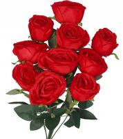 RÓŻA RÓŻE W BUKIECIE SZTUCZNE KWIATY JAK ŻYWE 50 CM DUŻY BUKIET GĘSTY