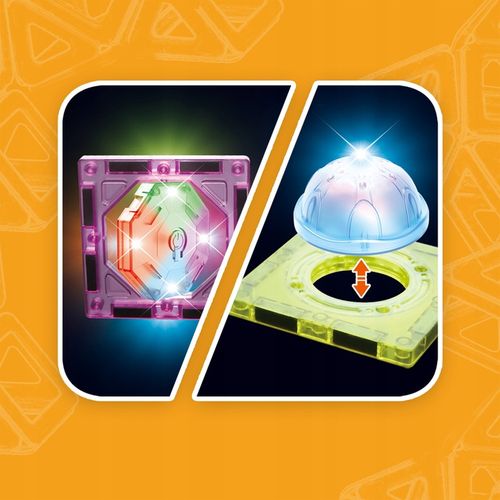 KLOCKI MAGNETYCZNE KONSTRUKCYJNE ŚWIECĄCY TOR PANELE 75 elementów na Arena.pl