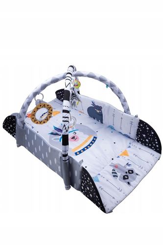 Duża interaktywna edukacyjna dwustronna mata dla niemowląt 3w1 lama na Arena.pl