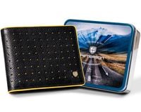 skórzany, ażurowy portfel męski - peterson