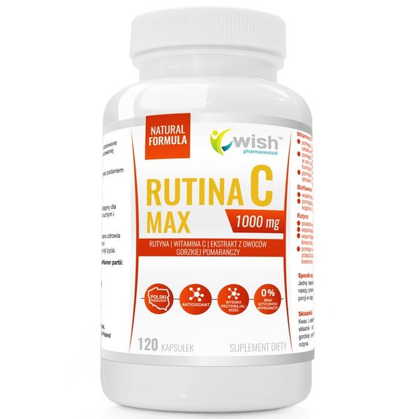 RUTINA C MAX 1000mg WITAMINA C RUTYNA 120 kapsułek zdjęcie 1