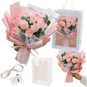 Flower Box elegancki bukiet róże mydlane w torebce led na prezent