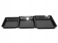 ZESTAW 3 FORM BLACH DO PIECZENIA CIASTA MIĘSA KOMPLET BLACHY METALOWE