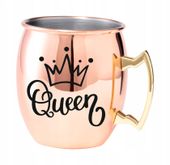 Kubek z uchem ze stali nierdzewnej z grawerem PREZENT Z NAPISEM QUEEN
