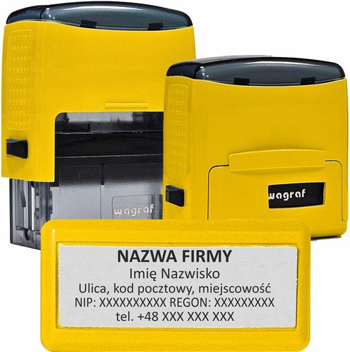 PIECZĄTKA FIRMOWA WAGRAF B3s - do 6 wersów - 47x18mm - 12 kolorów do wyboru na Arena.pl