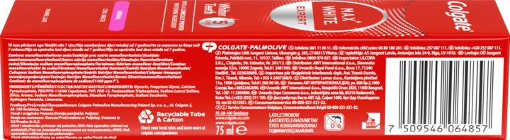 COLGATE MAX WHITE EXPERT ORIGINAL PASTA DO ZĘBÓW WYBIELAJĄCA 75 ML zdjęcie 3