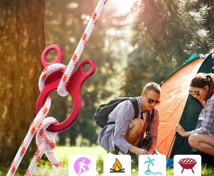 Hak Klamra do Liny Naciąg Namiotu na Biwak Na Pranie Do Lampy Kampera EDC zdjęcie 6