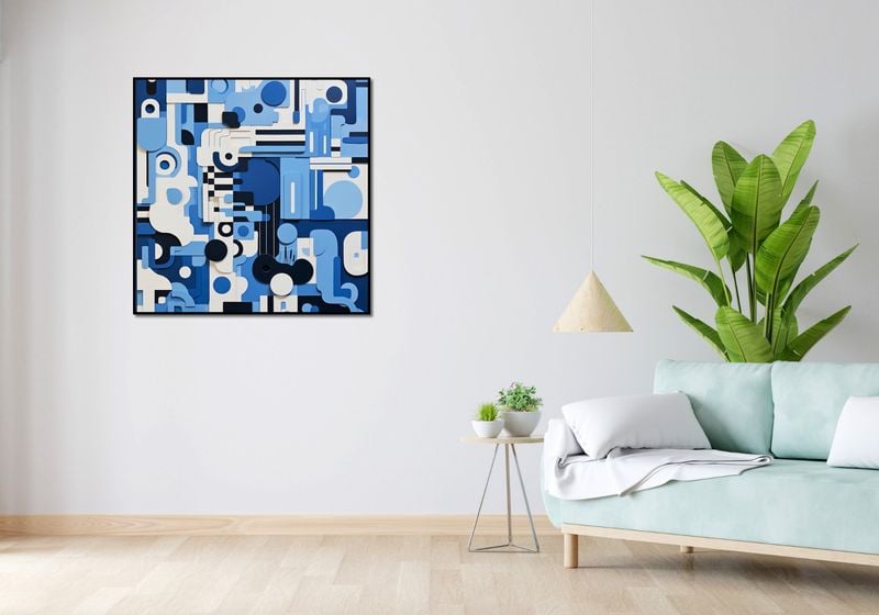 Plakat 90x90cm Niebieski Labirynt zdjęcie 4