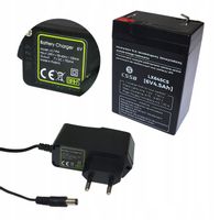 Bezobsługowy AKUMULATOR bateria AGM 6V 4,5Ah ups alarm zabawka + ŁADOWARKA