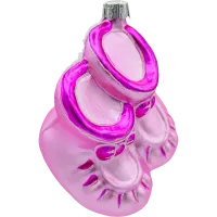 Bombka choinkowa szklana: Buciki dziecięce: różowe