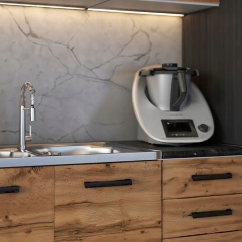 MEBLE KUCHENNE KUCHNIA ZESTAW SZAFKI MODUŁOWE BLAT JOLA 2,6M DĄB WOTAN na Arena.pl