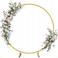 STELAŻ STOJAK KOŁO OBRĘCZ NA BALONY METAL ZŁOTY 2M KOMUNIA WESELE ŚCIANKA