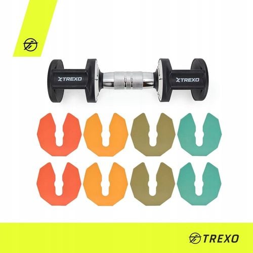 ZESTAW Hantli REGULOWANY ciężar do ćwiczeń TREXO STALOWE ciężarki 2x5kg na Arena.pl