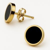 Kolczyki czarne złoto pozłacane wkrętki sztyfty stal szlachetna 316L