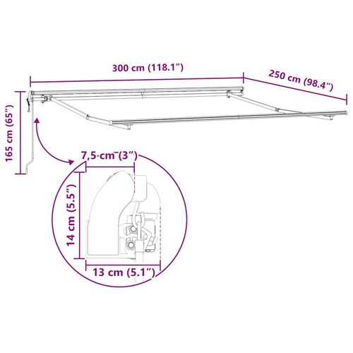 Markiza Biały 3 x 2,5 m Metal na Arena.pl