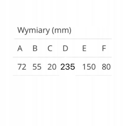 Zamek wpuszczany YETI 72/55 WC PRAWY CZOŁO 235mm na Arena.pl