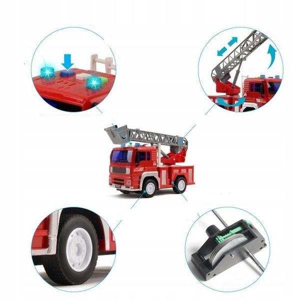 WÓZ STRAŻACKI STRAŻ POŻARNA ŚWIATŁO DŹWIĘK DRABINA zdjęcie 10