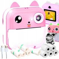 APARAT NATYCHMIASTOWY DRUKUŚ 2.0 KAMERA DRUKARKA TERMICZNA 3W1 RÓŻ+13 ROLEK