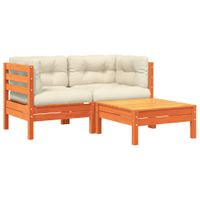 Sofa ogrodowa z poduszkami i podnóżkiem, 2-osobowa