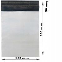 foliopaki kurierskie Białe XL 500 x 600mm - 50 szt. 2344