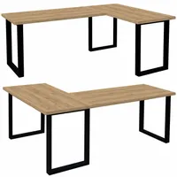 BIURKO NAROŻNE LOFTOWE GAMINGOWE KOMPUTEROWE PRAWE/LEWE DĄB CRAFT ZŁOTY