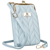 błękitna mini torebka damska z odczepianym przednim panelem - rovicky