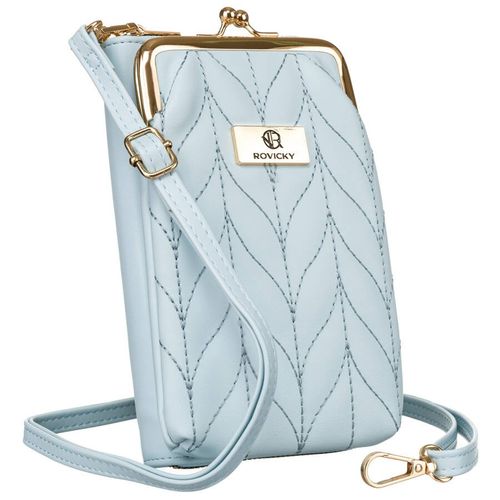 błękitna mini torebka damska z odczepianym przednim panelem - rovicky na Arena.pl