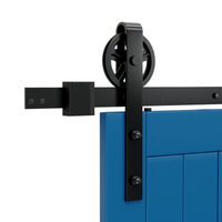 System do Drzwi Przesuwnych 243 cm Okucia Stal Węglowa Czarny Loft Barn