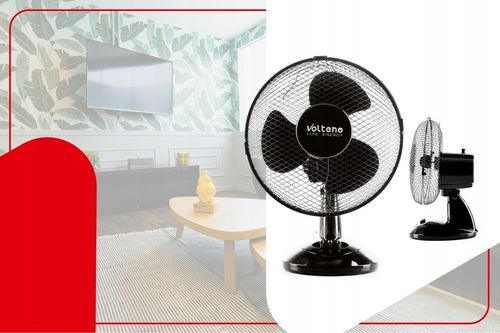 WENTYLATOR BIURKOWY STOŁOWY STOJĄCY CICHY 22cm CYRKULATOR CZARNY 2 TRYBY na Arena.pl