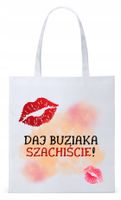 Torba Biała Eco Shopper Dla Szachisty Prezent Z Nadrukiem Ze Zdjęciem